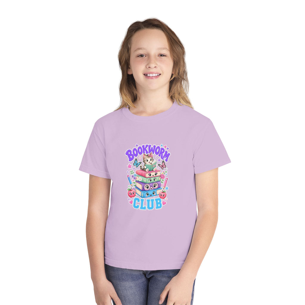 Youth Tee — Cute "Bookworm Club" Stack Graphic