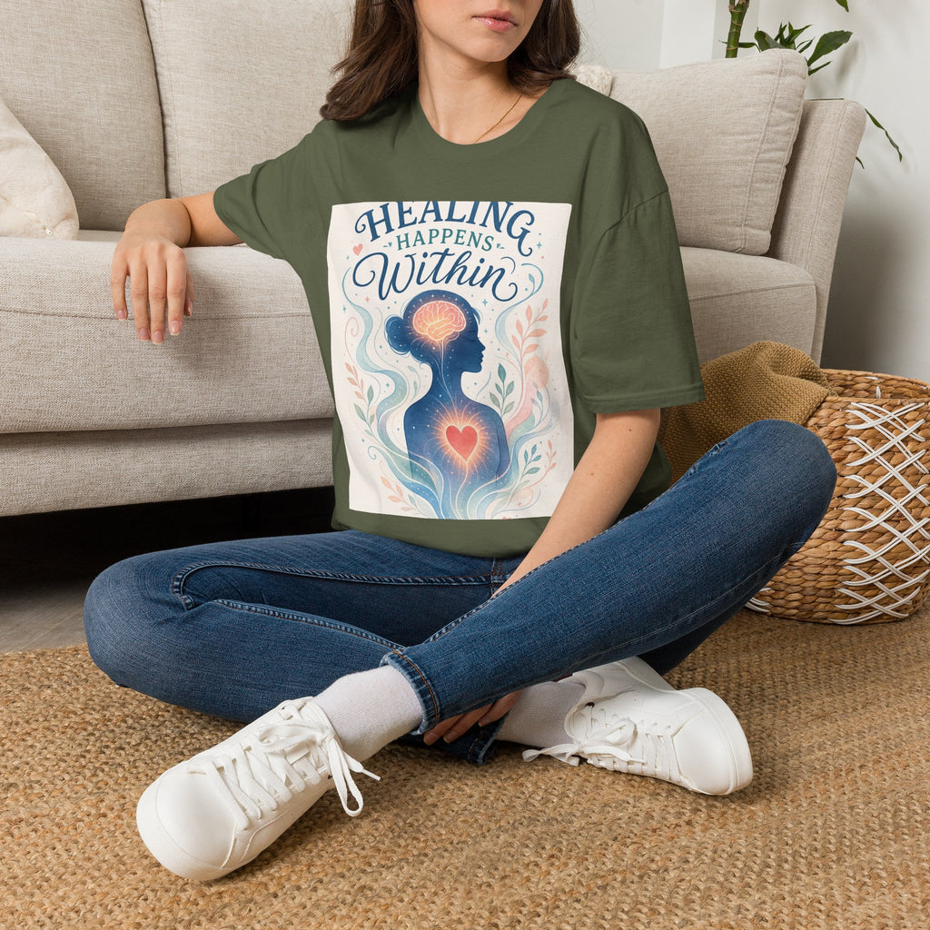 Human Silhouette With Glowing Brain And Heart Design