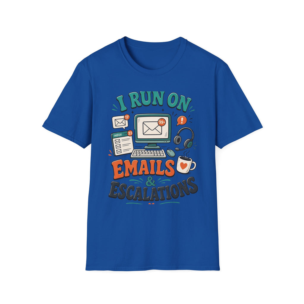 Bold T Shirt Design With Playful Email And Coffee Illustrations