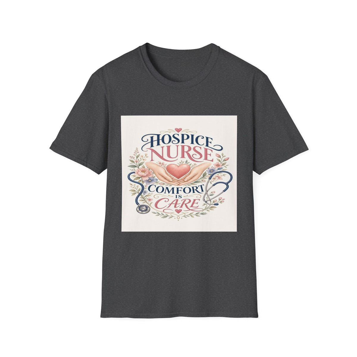 Elegant T-Shirt Design Celebrating Hospice Nurses With Compassionate Imagery- Graphic Tees