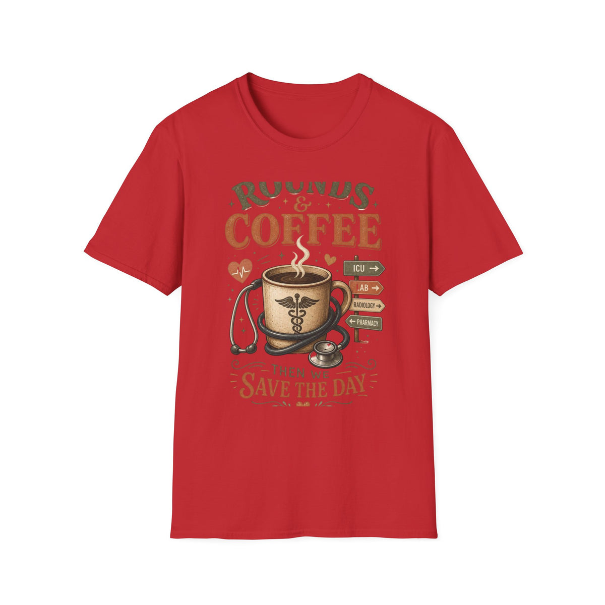 Coffee Cup With Stethoscope Combining Vintage Café And Medical Aesthetics