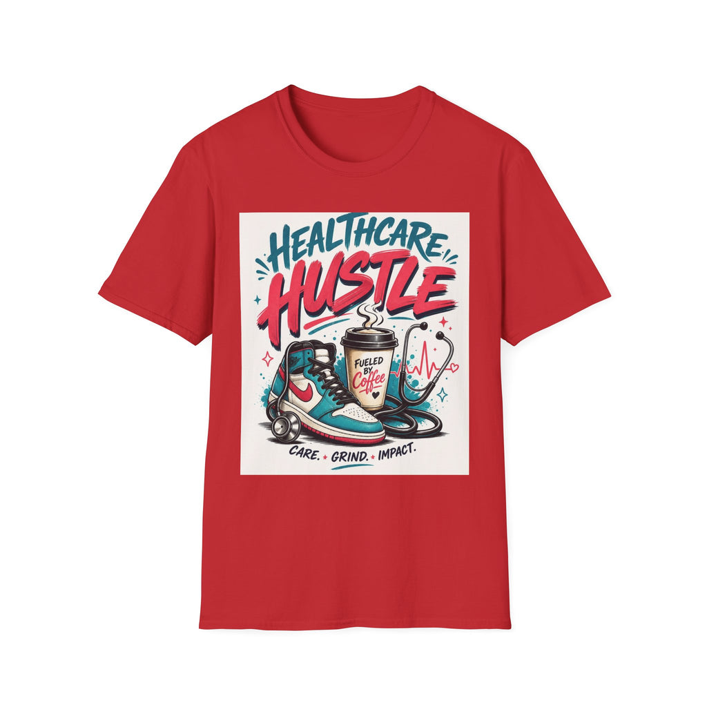 Dynamic T Shirt Design Featuring Healthcare Hustle Text