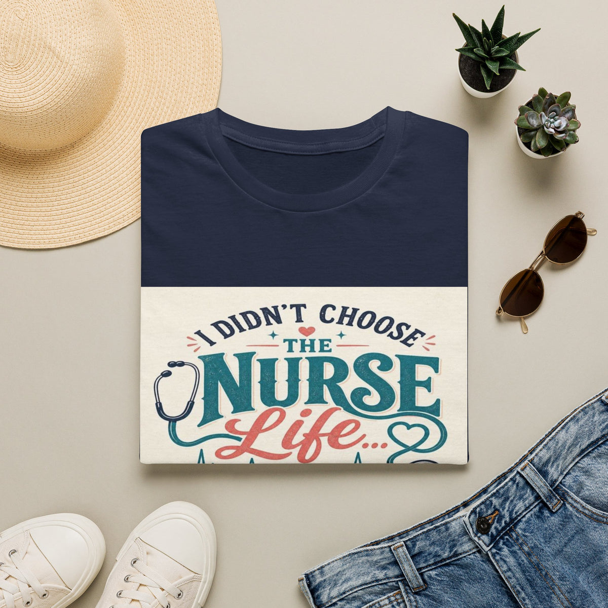 Trendy T-shirt Design Showcasing Playful Nurse Life Typography- Graphic Tees