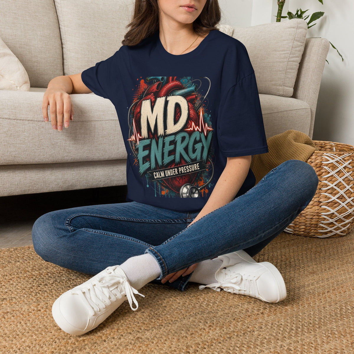 Bold MD Energy Graphic With Anatomical Heart Design