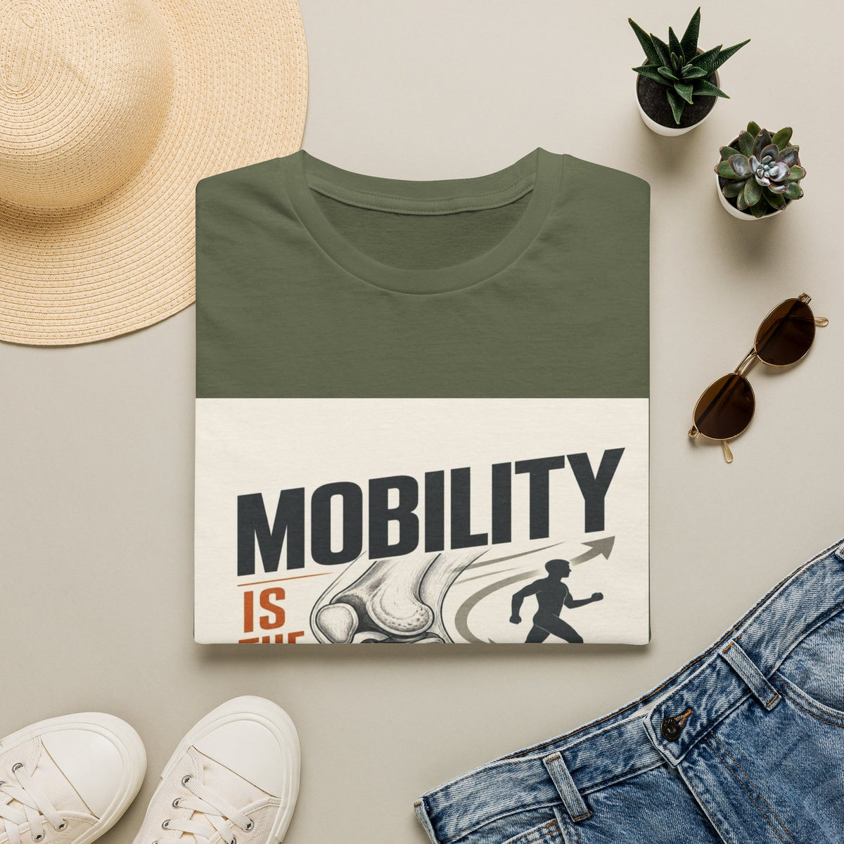 Bold Typography And Anatomical Illustration Representing Mobility Mission- Graphic Tees