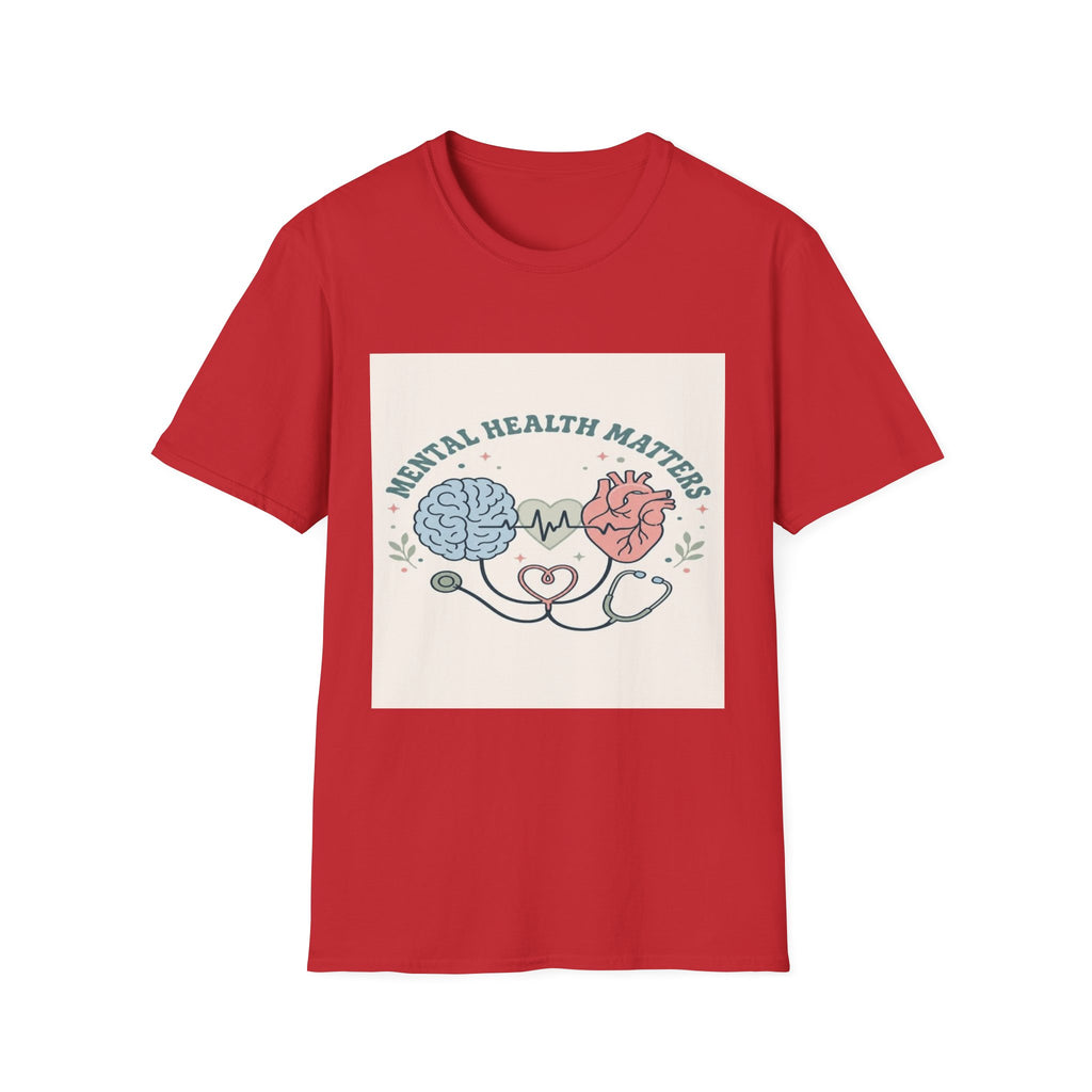 Stylized Brain And Heart Design For Mental Health Awareness- Graphic Tees
