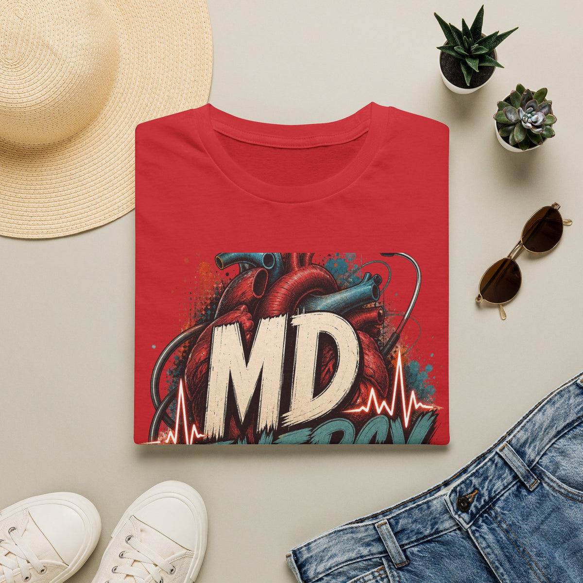 Bold MD Energy Graphic With Anatomical Heart Design