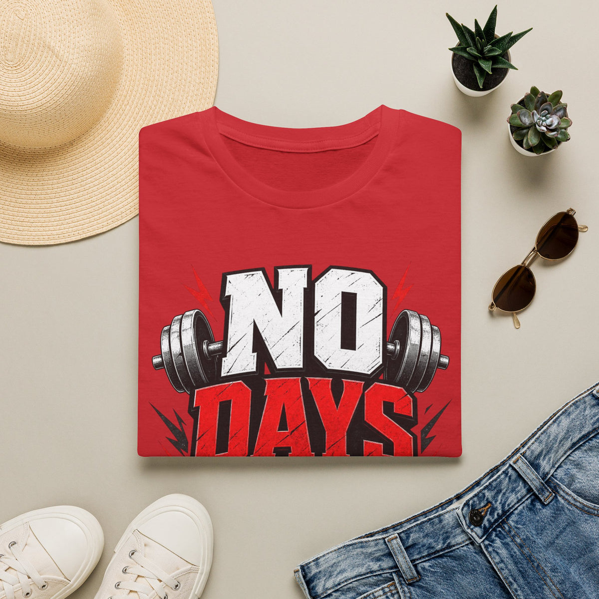 No Days Off T-Shirt — Motivational Gym Workout Tee