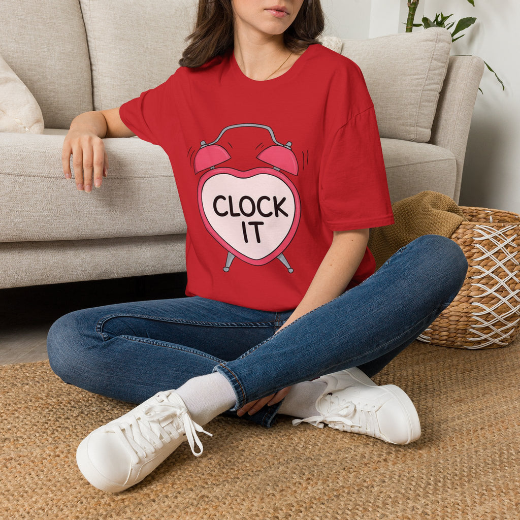 Clock It Alarm-Heart Graphic T-Shirt