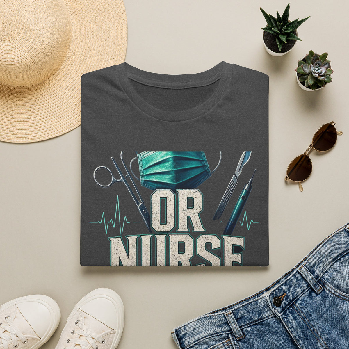 Bold Typography T Shirt Design For OR Nurse Theme
