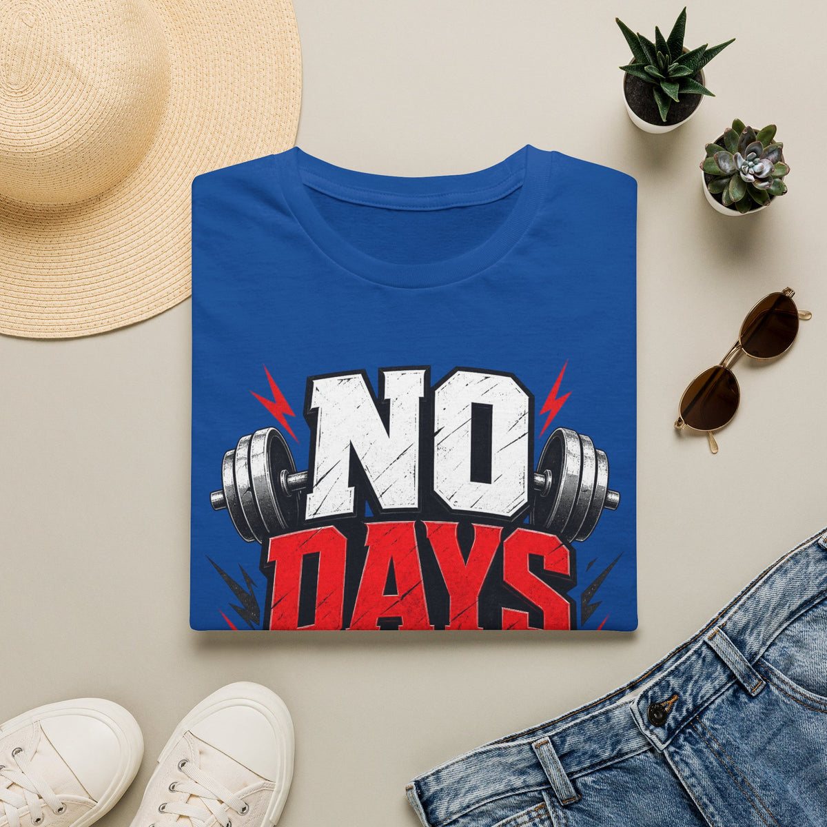 No Days Off T-Shirt — Motivational Gym Workout Tee