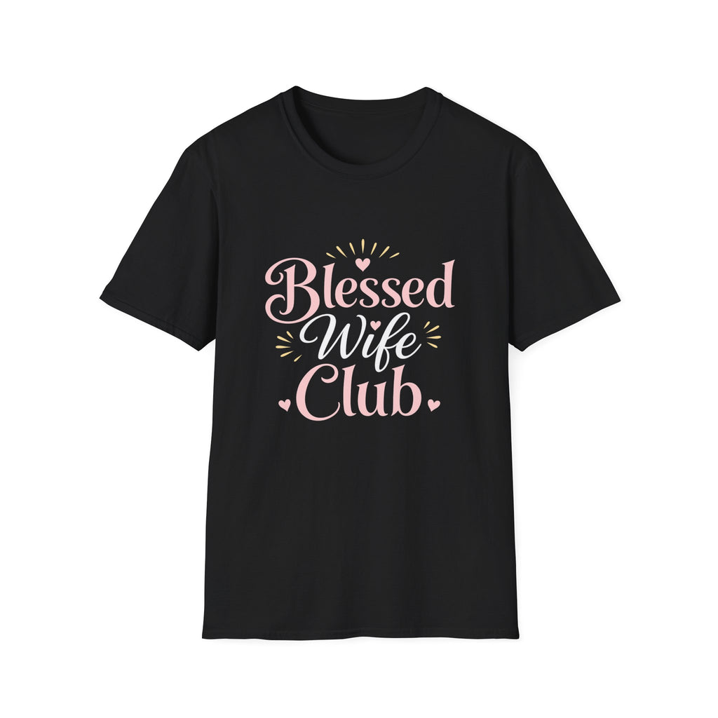 Blessed Wife Club T-Shirt — Pastel Pink 'Blessed' Graphic Tee