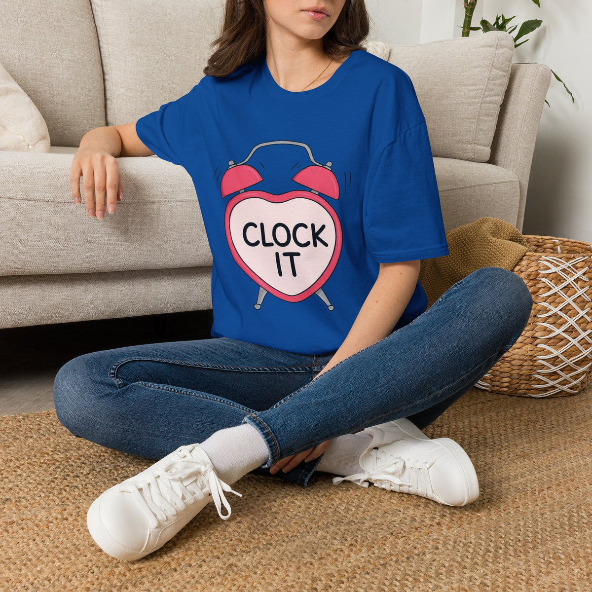 Clock It Alarm-Heart Graphic T-Shirt