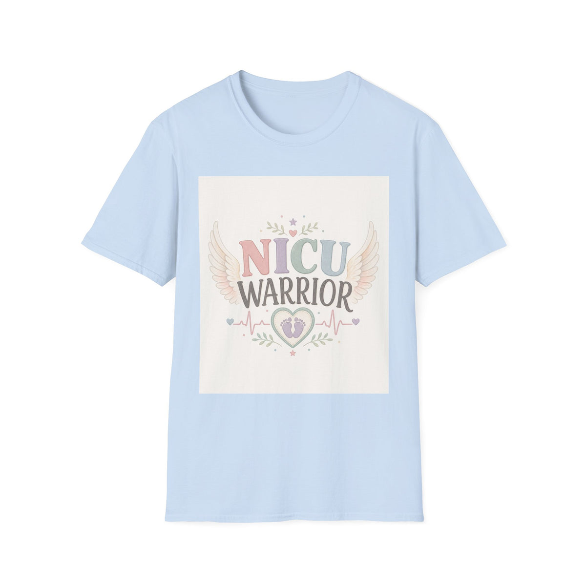 NICU Warrior Design With Baby Footprint And Angel Wings