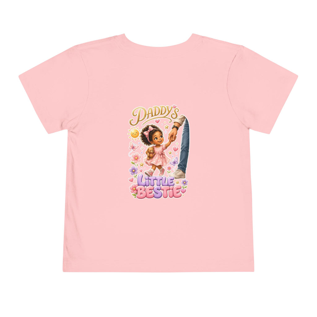 Toddler Tee — "Daddy's Little Bestie" Floral Cute Girl Graphic