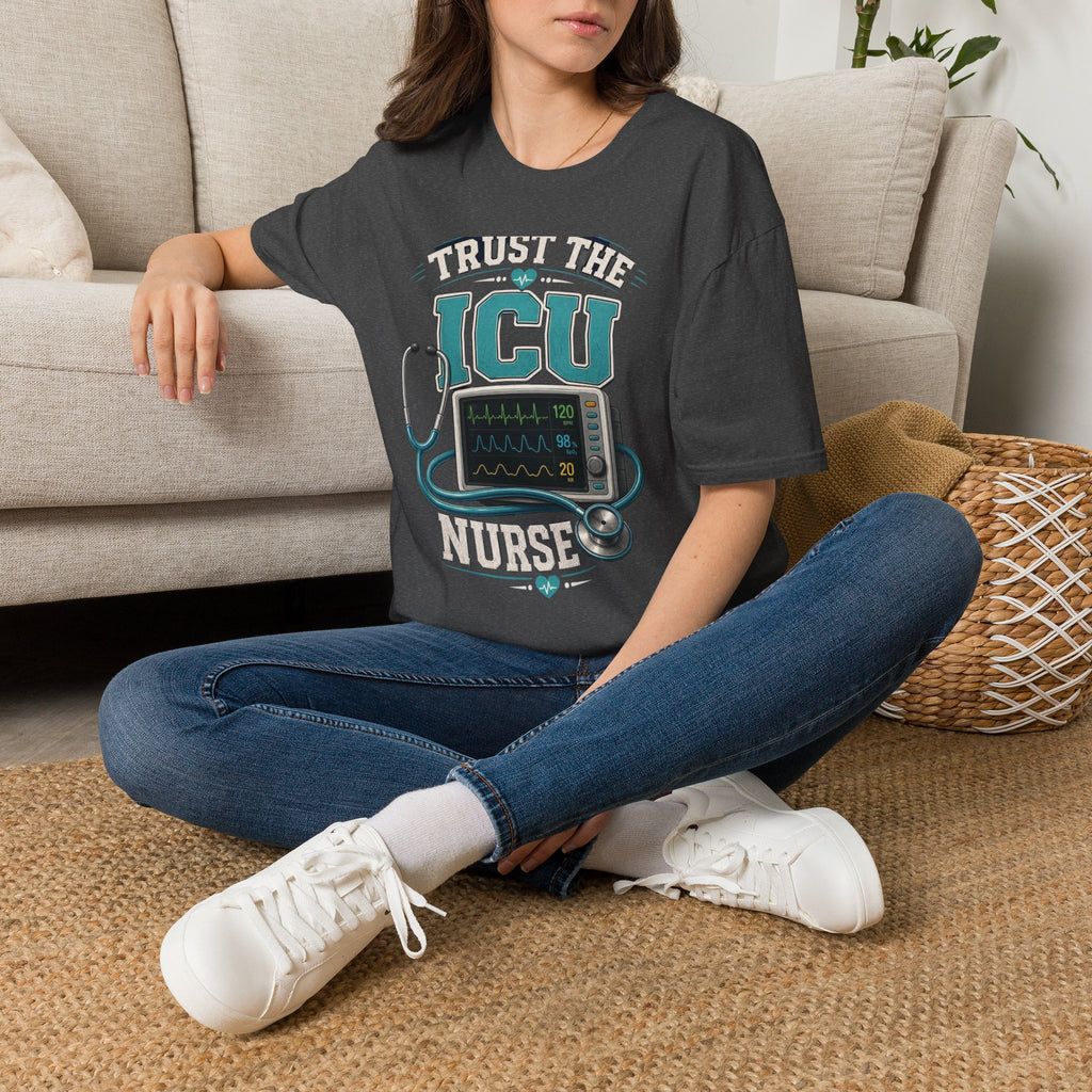 Bold T Shirt Design Featuring Trust The ICU Nurse Phrase