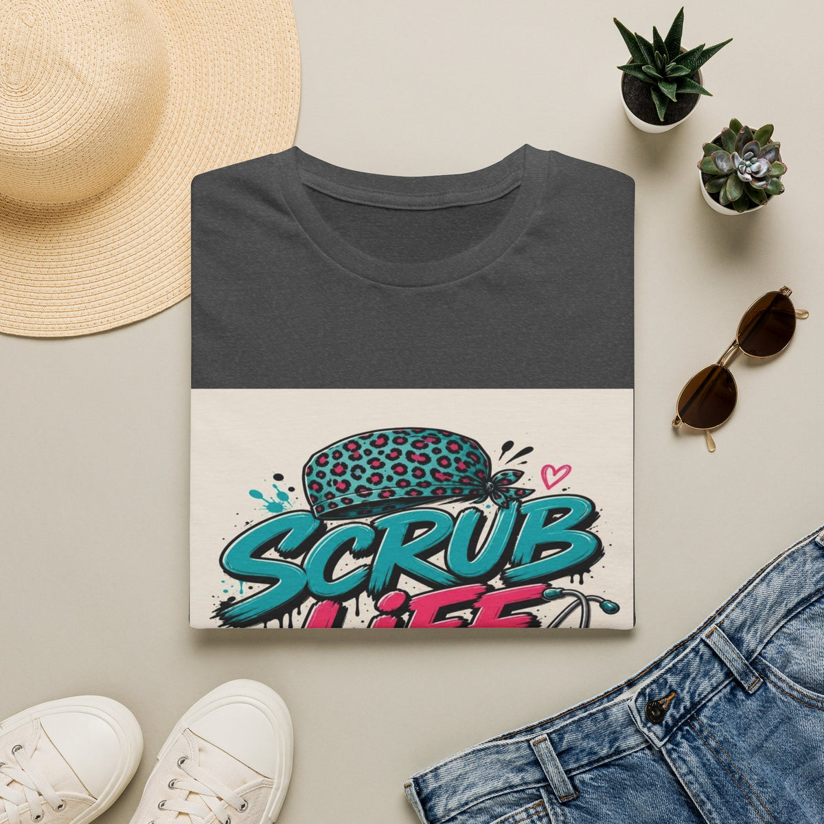 Scrub Life T-Shirt Design Featuring Bold Streetwear Typography- Graphic Tees