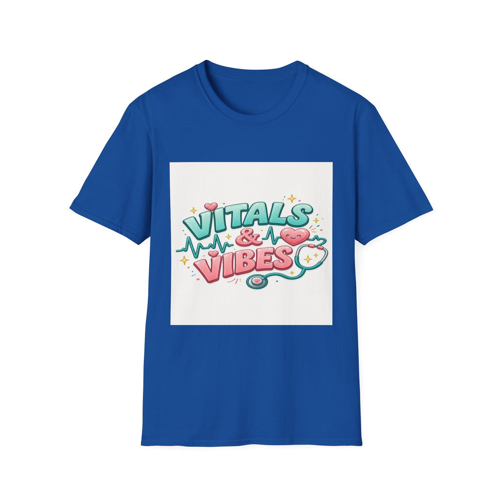 Trendy Healthcare T-Shirt Design Featuring Vitals And Vibes (1)- Graphic Tees