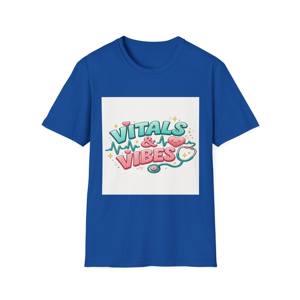 Trendy Healthcare T-Shirt Design Featuring Vitals And Vibes (1)- Graphic Tees