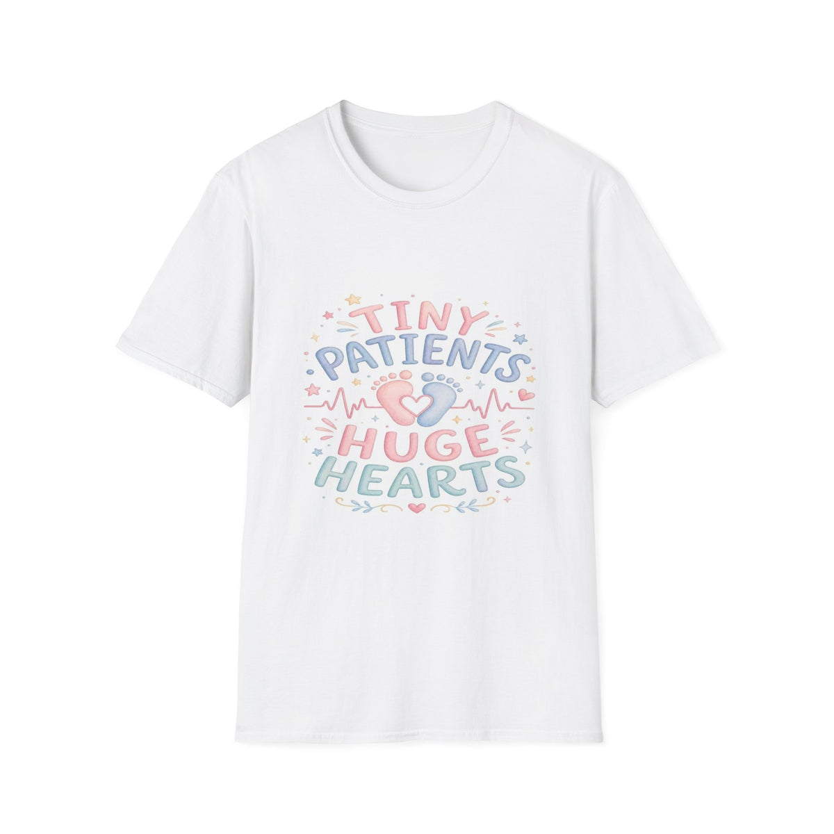 Whimsical T-Shirt Design Featuring Tiny Patients Huge Hearts- Graphic Tees