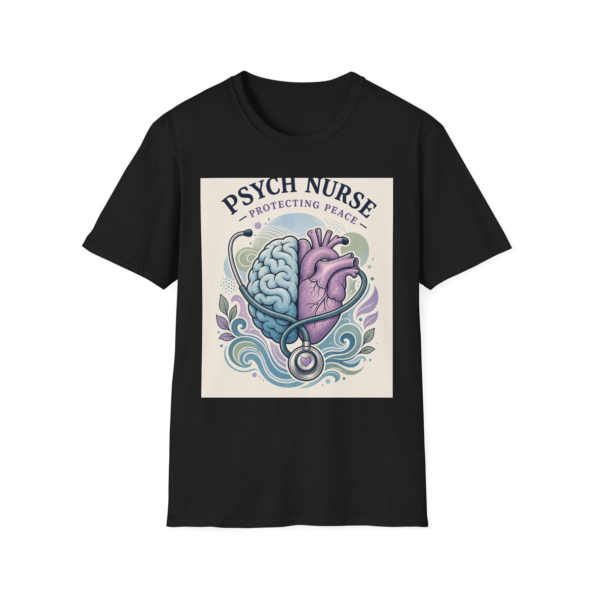 Stylized Brain And Heart Illustration With Stethoscope Art