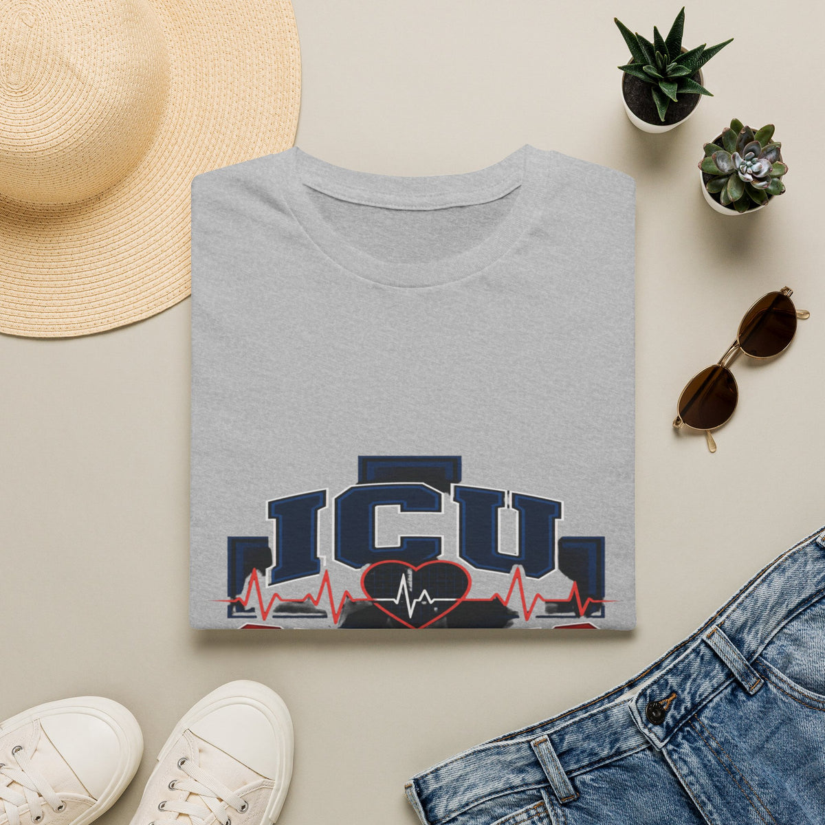 Athletic T-shirt Design With Bold ICU STRONG Typography- Graphic Tees