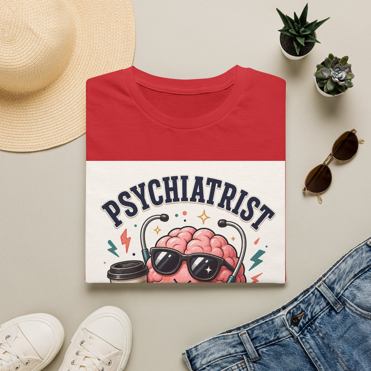 Trendy Healthcare T Shirt Design Featuring Psychiatrist Energy Phrase
