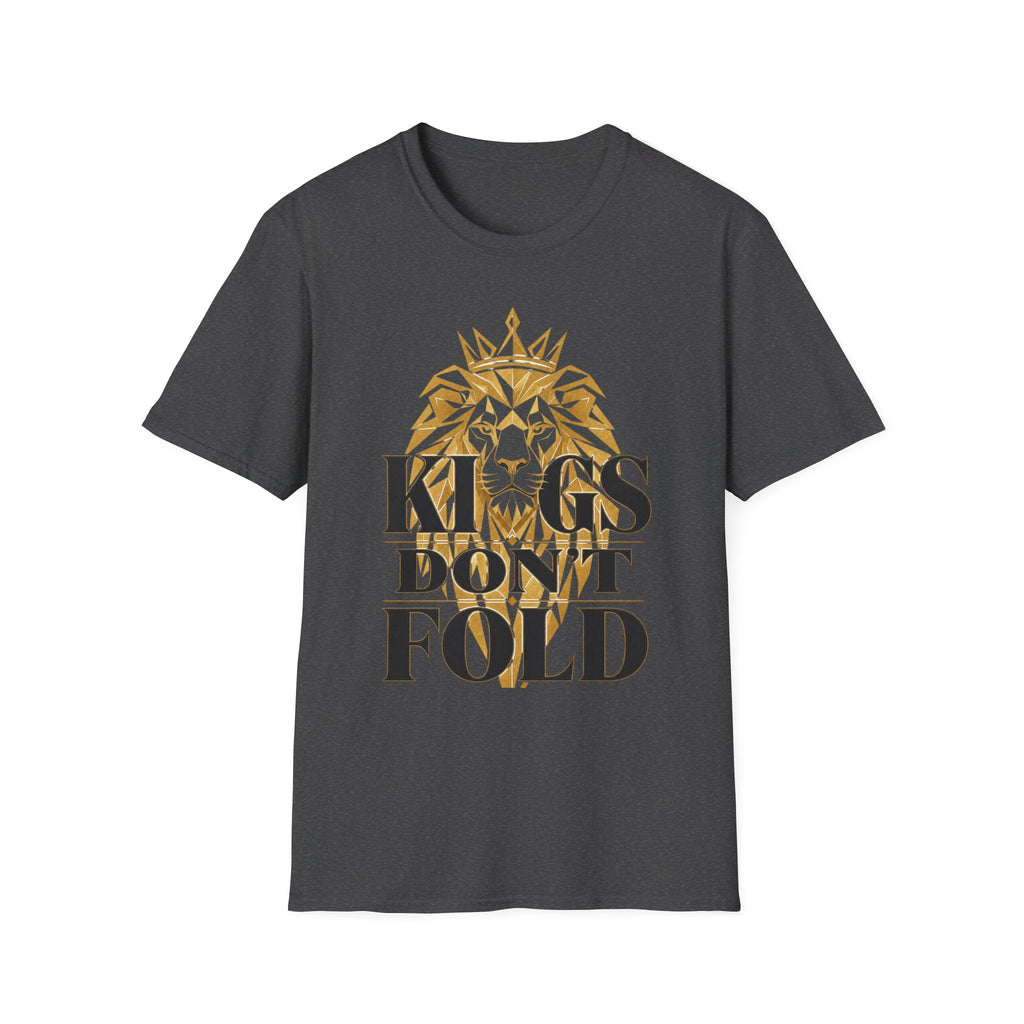 Kings Don't Fold T‑Shirt — Gold Lion Crown Graphic Tee