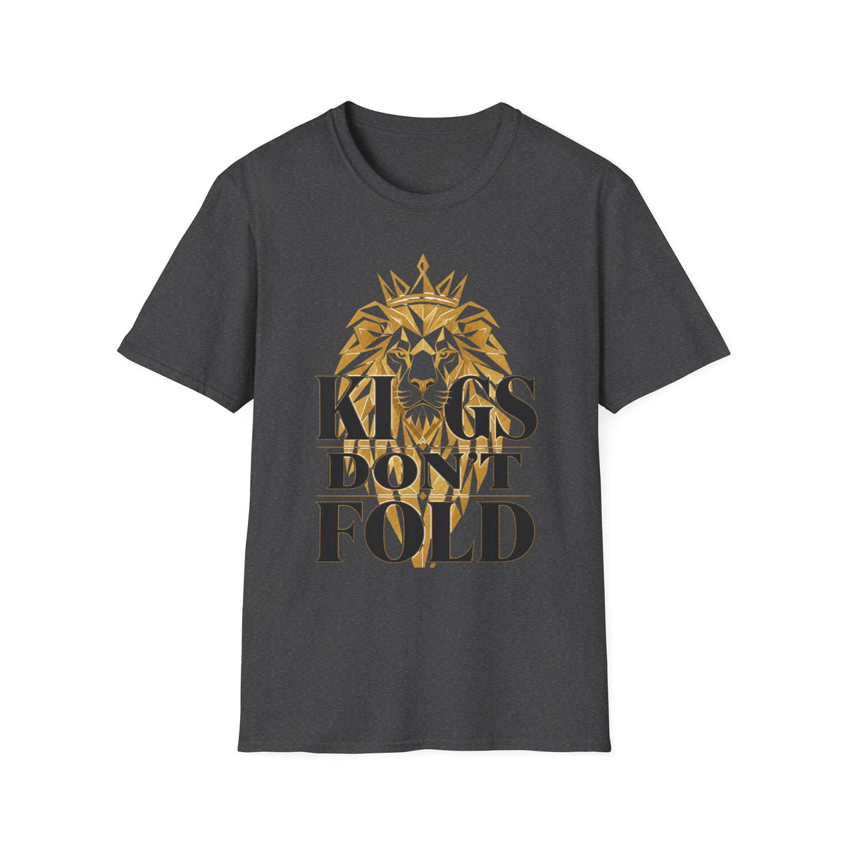Kings Don't Fold T‑Shirt — Gold Lion Crown Graphic Tee