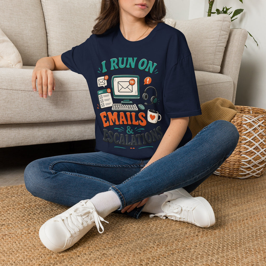 Bold T Shirt Design With Playful Email And Coffee Illustrations