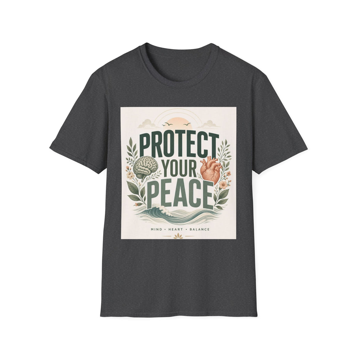 Large Typography Graphic Promoting Peace With Botanical Elements