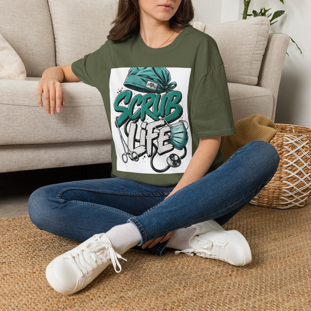 Modern Scrub Life T Shirt Design With Playful Typography