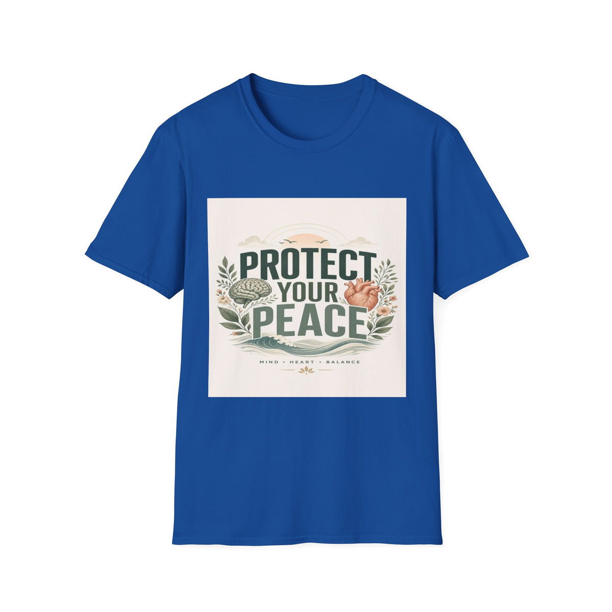 Large Typography Graphic Promoting Peace With Botanical Elements- Graphic Tees