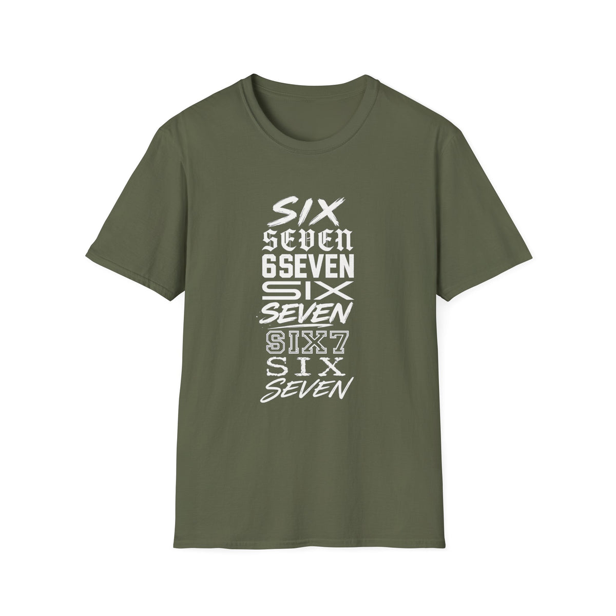 Six Seven Graphic T-Shirt — Stacked Typography Retro Streetwear