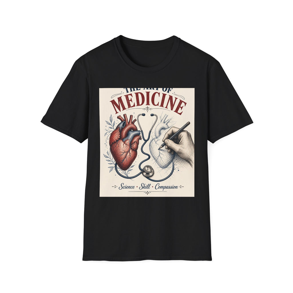 T Shirt Design Featuring Anatomical Heart And Sketching Hand