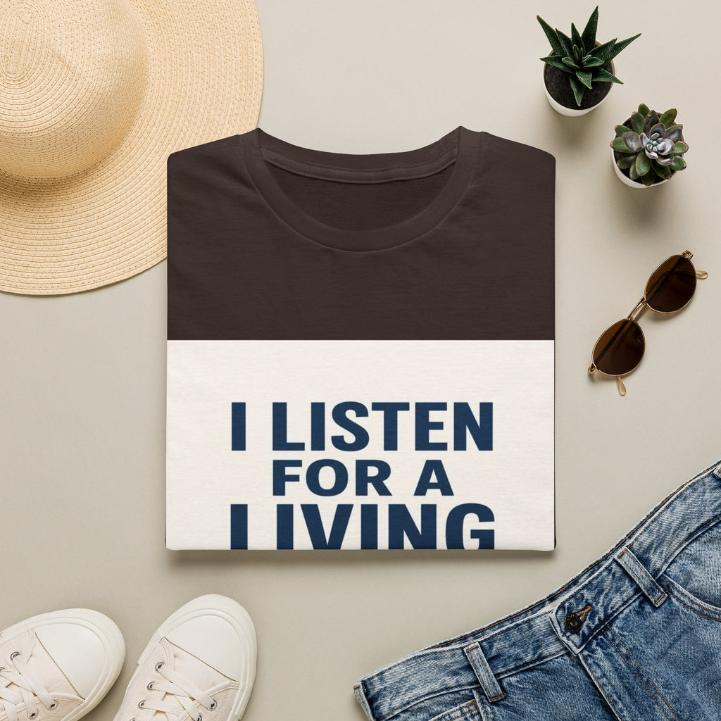 Bold Text And Minimalist Ear Illustration In Modern Design- Graphic Tees