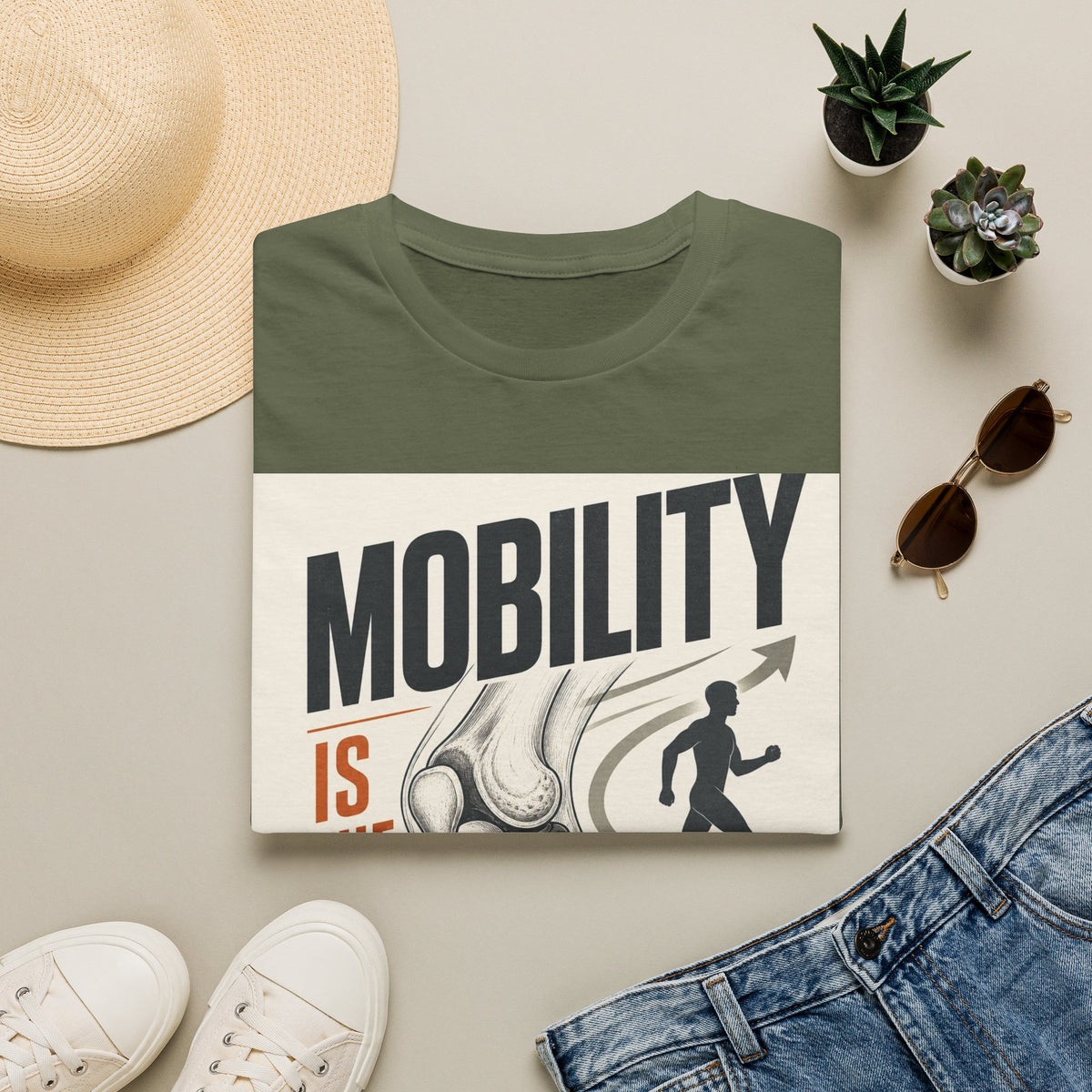Bold Typography And Anatomical Illustration Representing Mobility Mission
