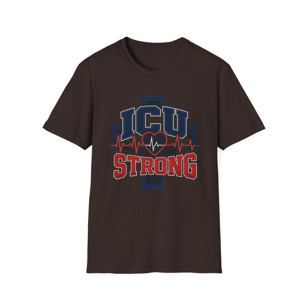Athletic T Shirt Design With Bold ICU STRONG Typography