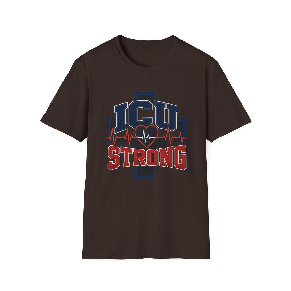 Athletic T Shirt Design With Bold ICU STRONG Typography