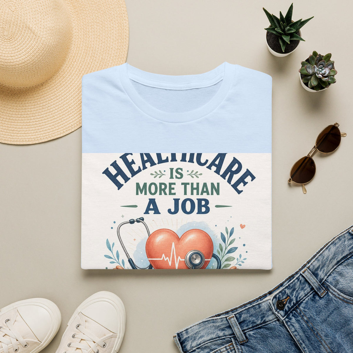 Inspirational T Shirt Design Featuring Compassionate Healthcare Imagery