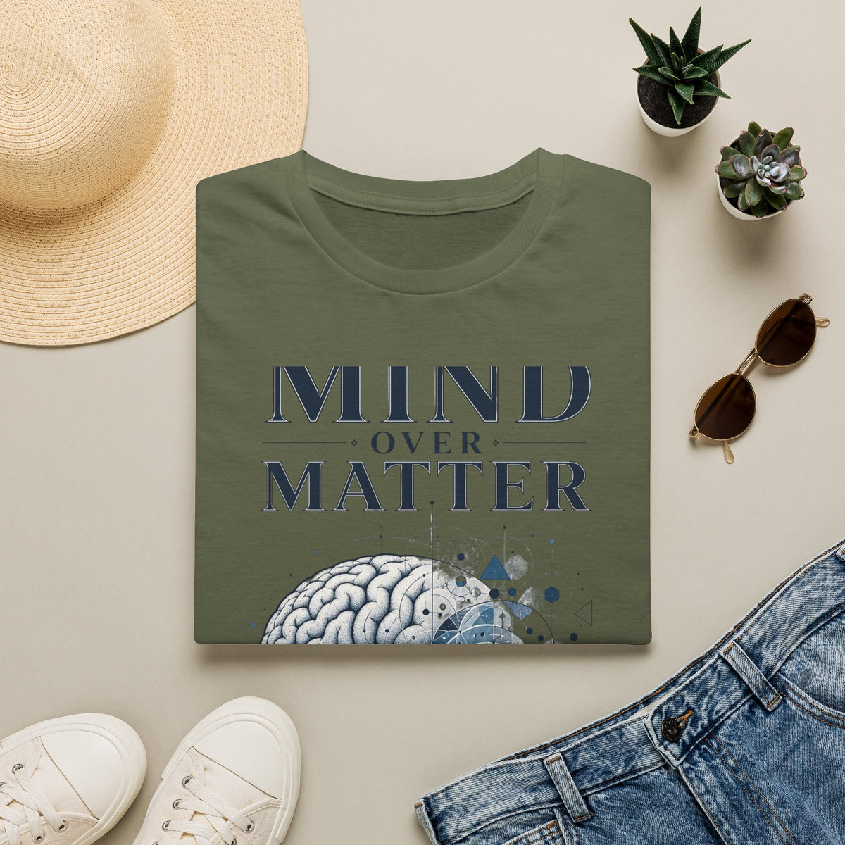 Intricate Brain Illustration With Geometric Patterns And Bold Typography
