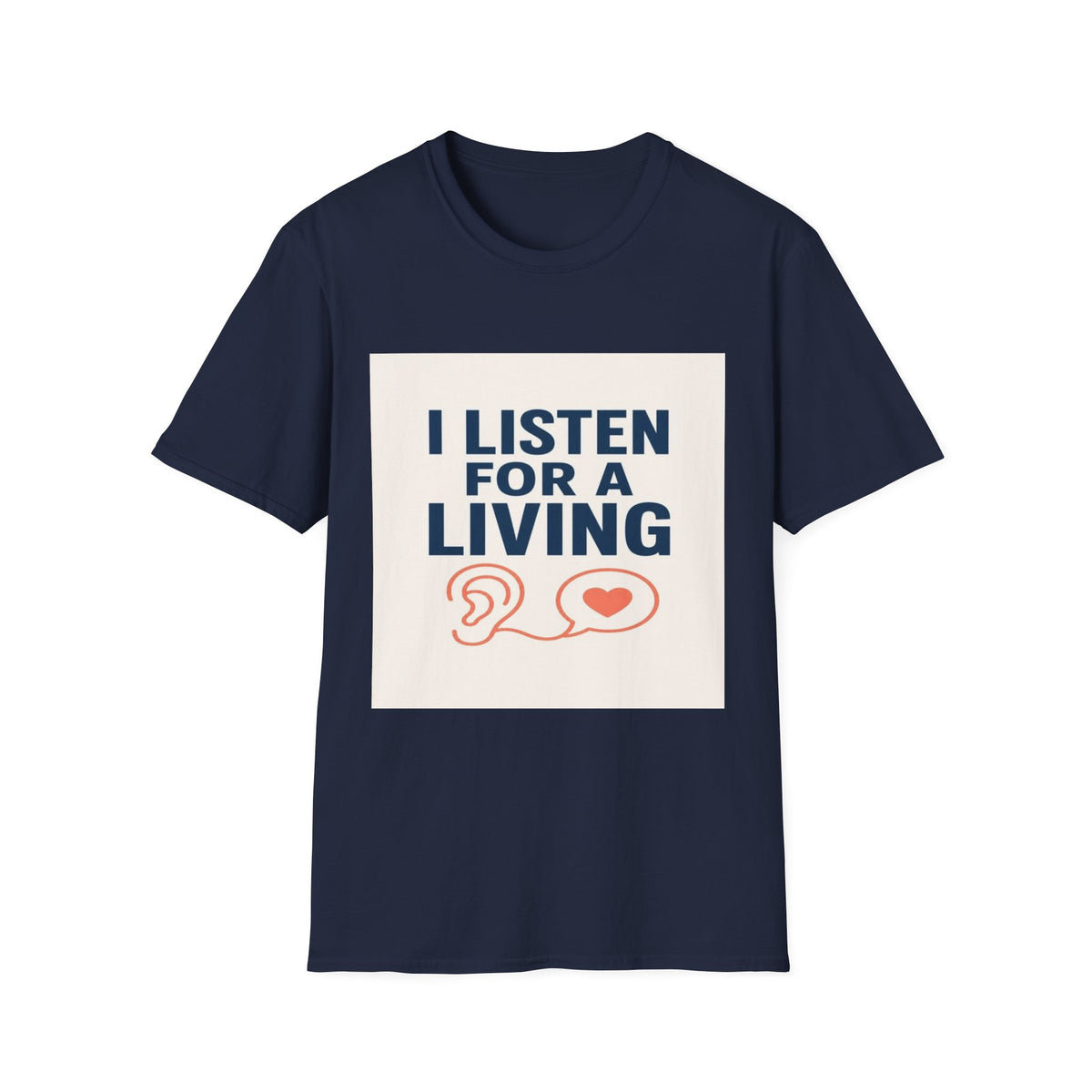 Bold Text And Minimalist Ear Illustration In Modern Design- Graphic Tees