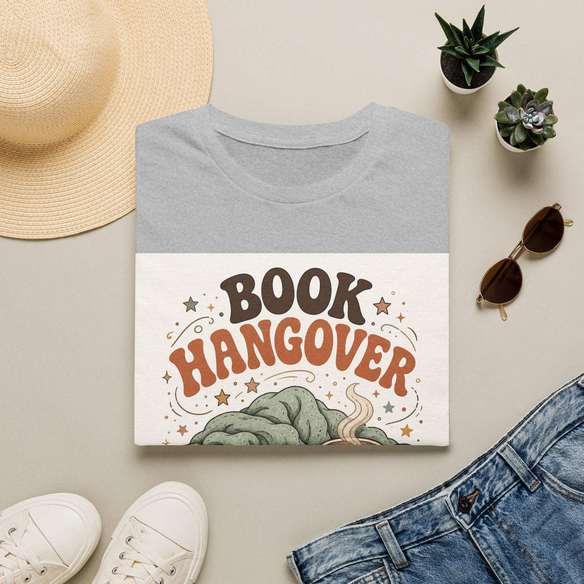 Cozy T Shirt Design Featuring Book And Coffee Cup
