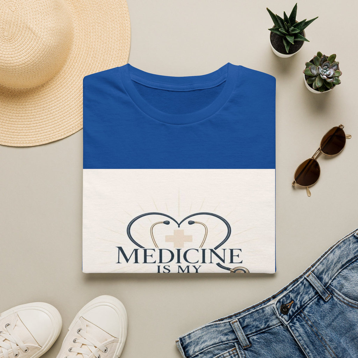 Elegant Design Celebrating Medicine With Heart-Shaped Stethoscope- Graphic Tees