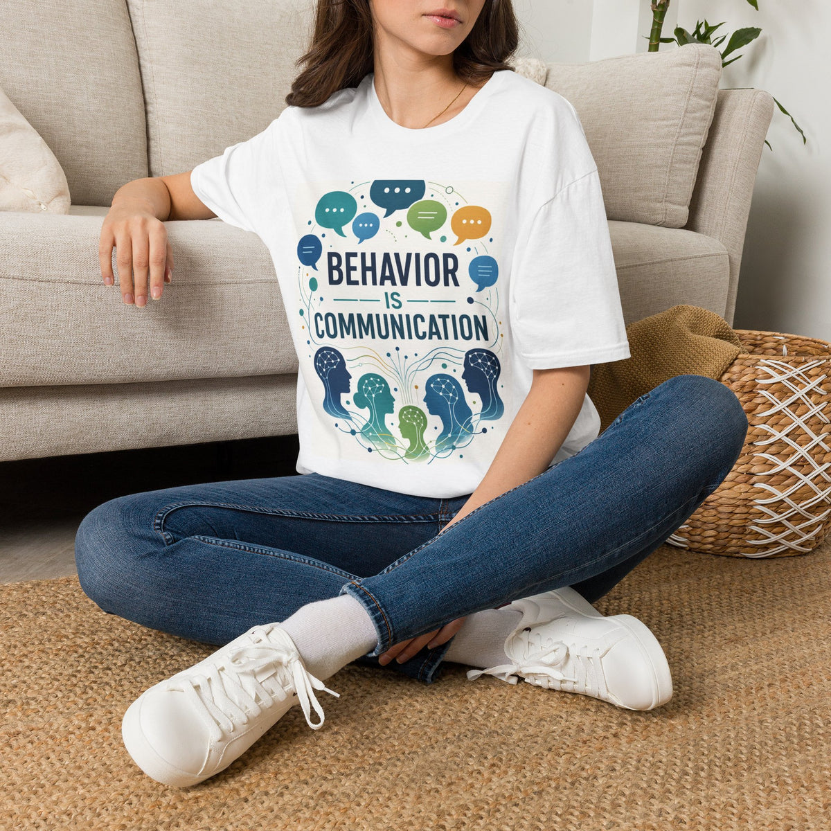 T Shirt Design Featuring Bold Phrase Surrounded By Colorful Speech Bubbles
