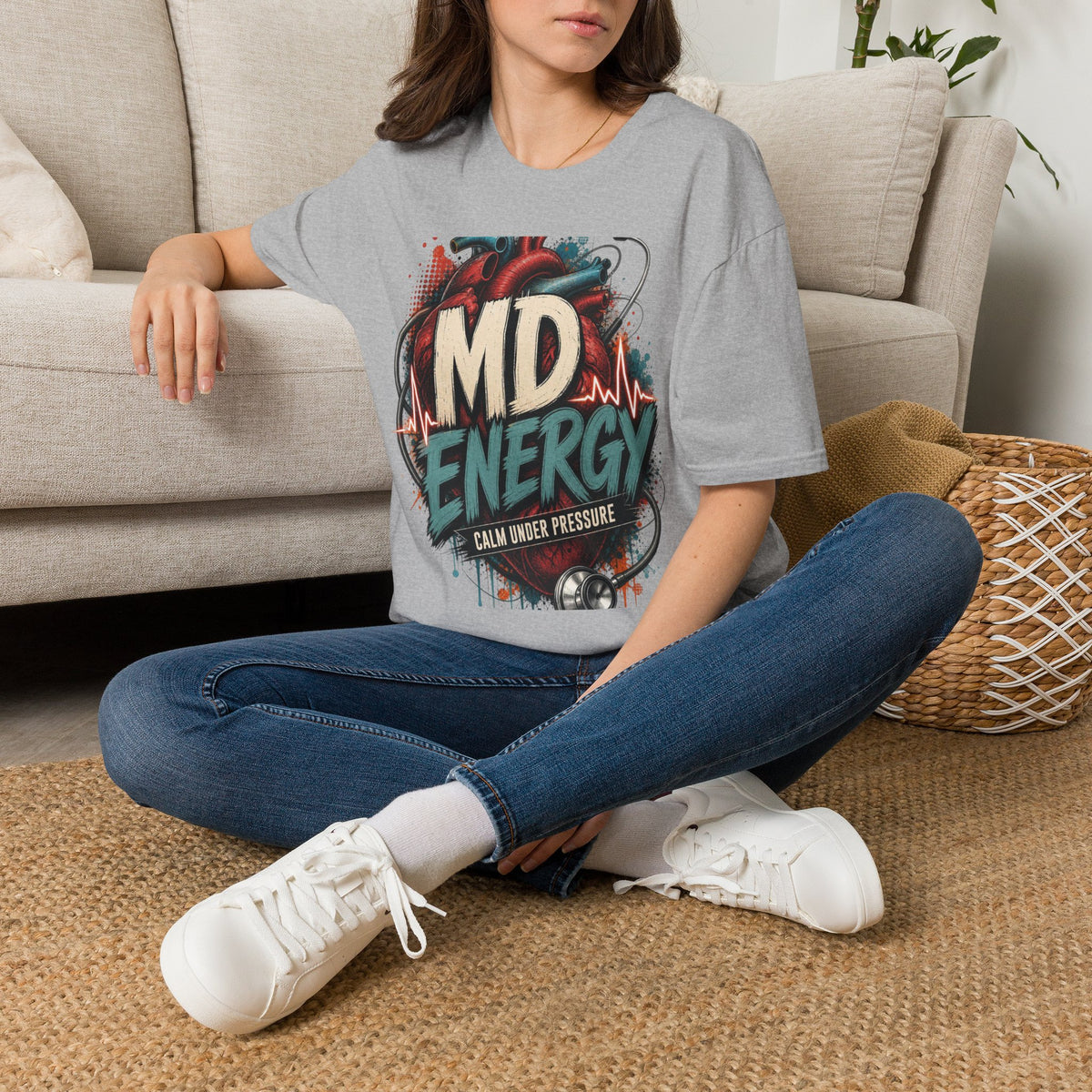 Bold MD Energy Graphic With Anatomical Heart Design