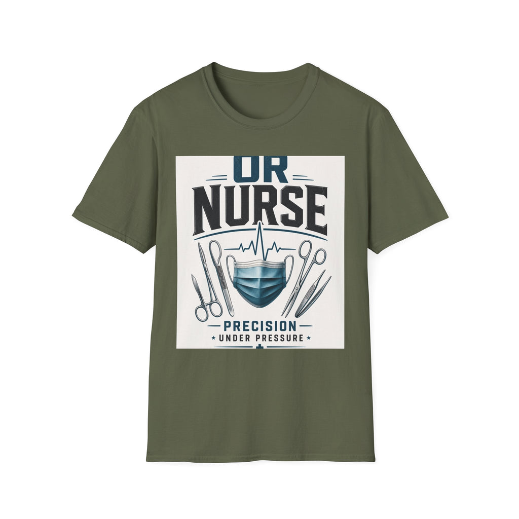 Bold T Shirt Design Featuring Nurse Motto With Instruments
