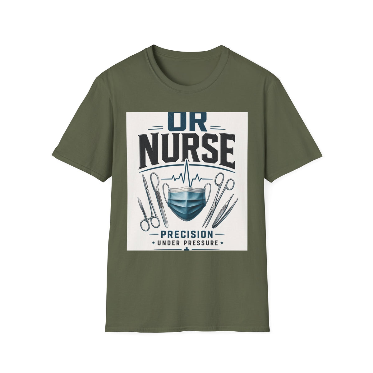 Bold T Shirt Design Featuring Nurse Motto With Instruments
