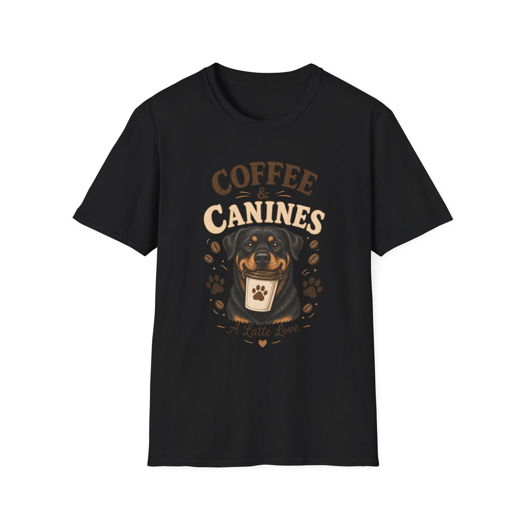 Coffee & Canines T-Shirt — Dog Lover Coffee Tee