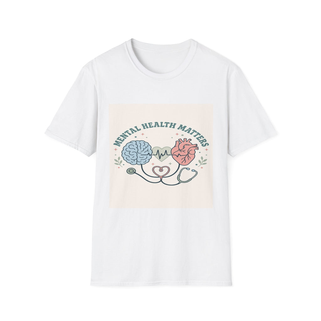 Stylized Brain And Heart Design For Mental Health Awareness- Graphic Tees